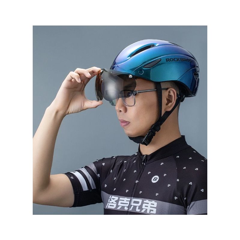 ROCKBROS casco de bicicleta luz LED integrada ultraligero antisudor seguridad ciclismo y visibilidad máxima