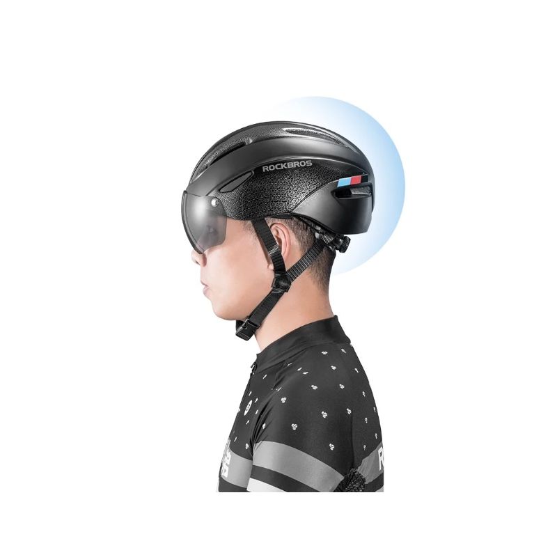 ROCKBROS casco de bicicleta luz LED integrada ultraligero antisudor seguridad ciclismo y visibilidad máxima