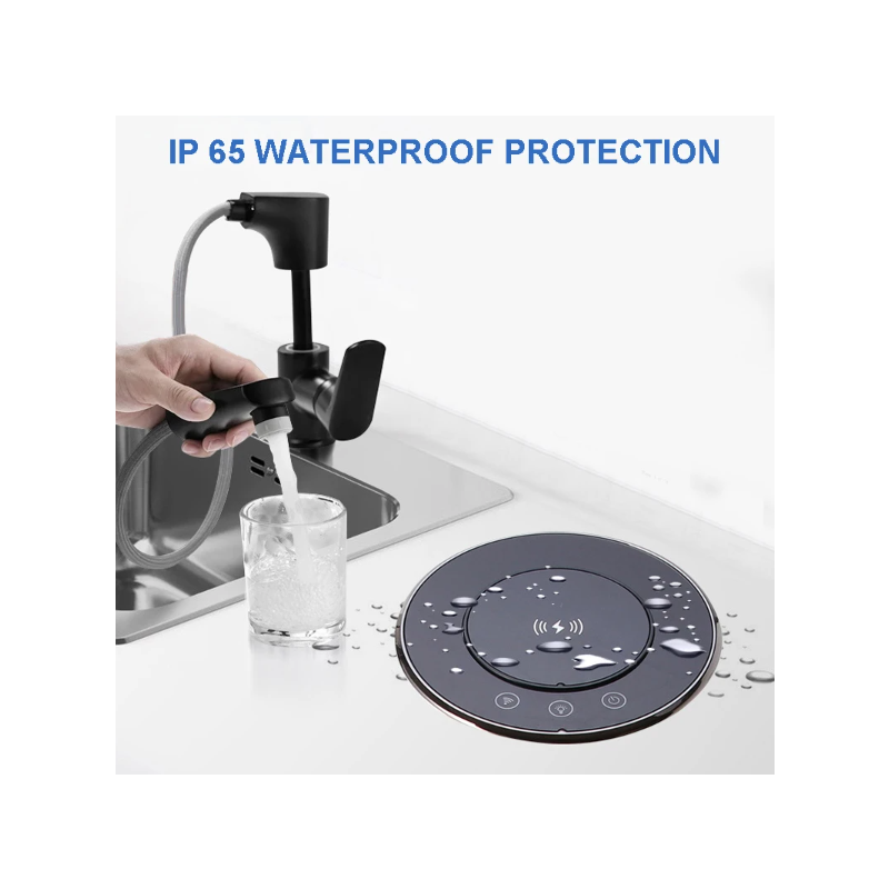 Enchufes Eléctricos de Elevación con Salida Retráctil Motorizada y Carga Inalámbrica USB Diseño Moderno