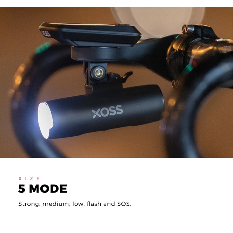 XOSS XL-400 luz bicicleta MTB USB recargable faro impermeable 400 lúmenes cinco modos instalación dual SEGURA