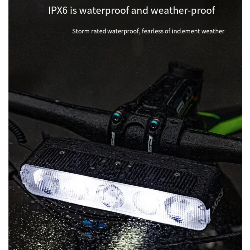 Luz para Bicicleta XOSS XL3000 3000 Lúmenes Recargable Tipo C Resistente al Agua Faro con 10 Modos de Seguridad