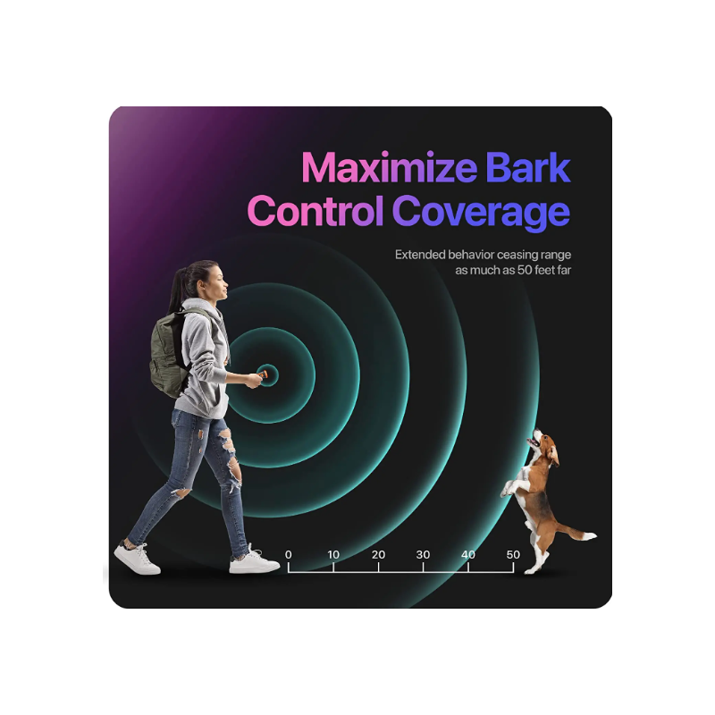 Repelente de perros recargable dispositivo ultrasónico con linterna LED eficaz para control de ladridos