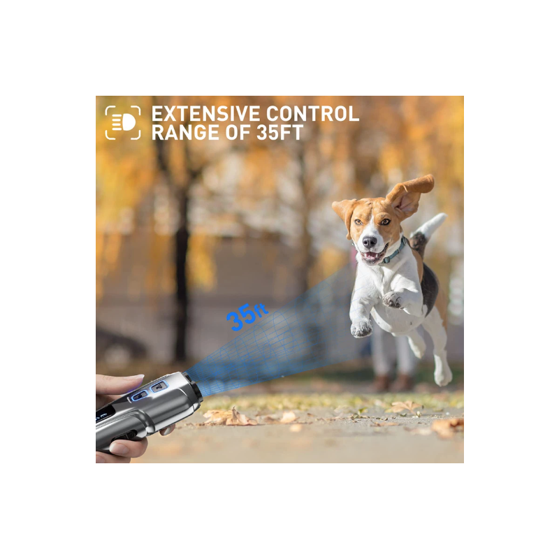 Repelente Ultrasónico de Perros Dispositivo Antiladridos con Linterna LED para Entrenamiento Humanitario Portátil