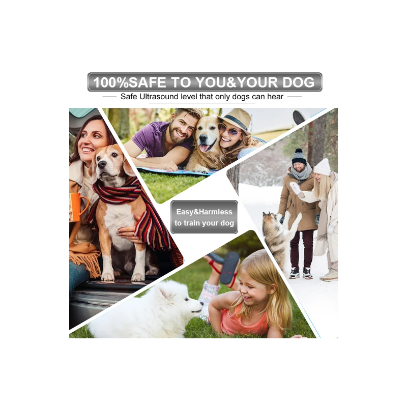 Repelente Ultrasónico de Perros Dispositivo Antiladridos con Linterna LED para Entrenamiento Humanitario Portátil