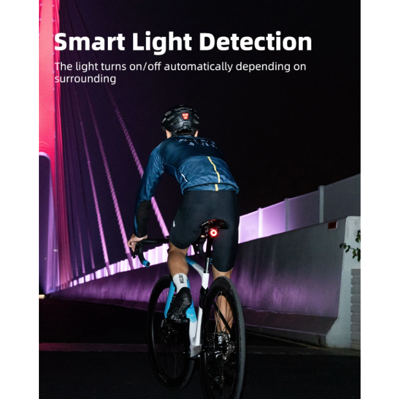 XOSS XR Pro luz trasera bicicleta con detección automática de frenos carga LED impermeable y duradera
