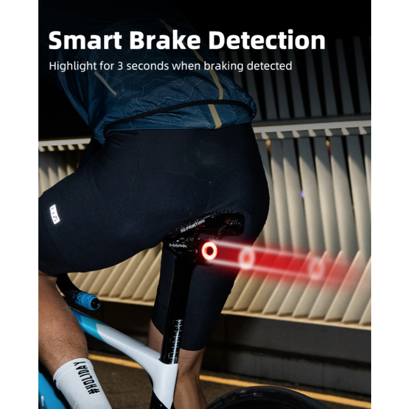 XOSS XR Pro luz trasera bicicleta con detección automática de frenos carga LED impermeable y duradera