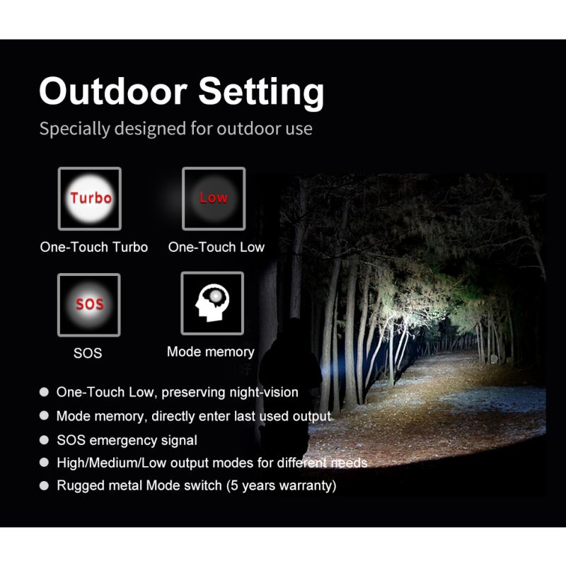 Linterna Klarus XT21X Pro LED XHP70.2 4400 lúmenes versátil alto rendimiento batería duradera recargable