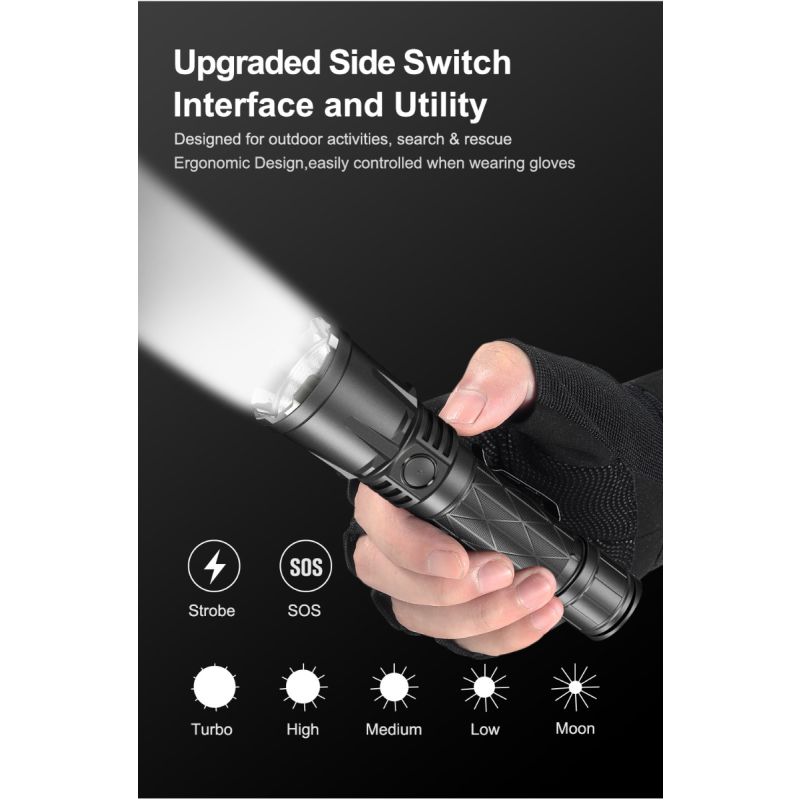 Linterna Klarus XT21X Pro LED XHP70.2 4400 lúmenes versátil alto rendimiento batería duradera recargable