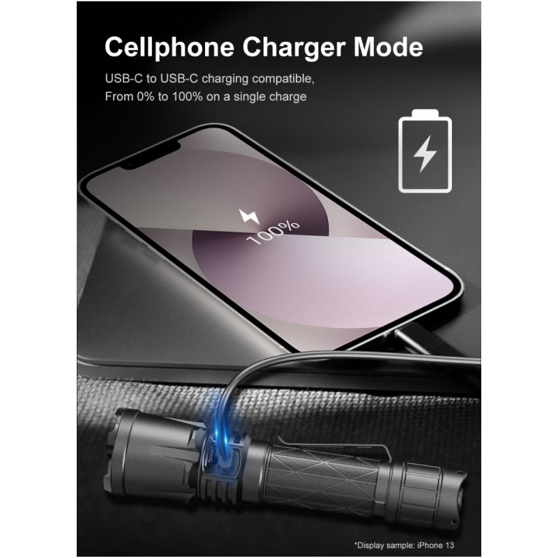 Linterna Klarus XT21X Pro LED XHP70.2 4400 lúmenes versátil alto rendimiento batería duradera recargable