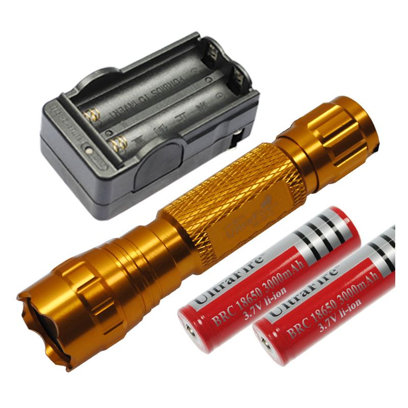 Linterna LED UltraFire 501B U2 1300 LUMENS 5 modos recargable resistente clima construcción aluminio