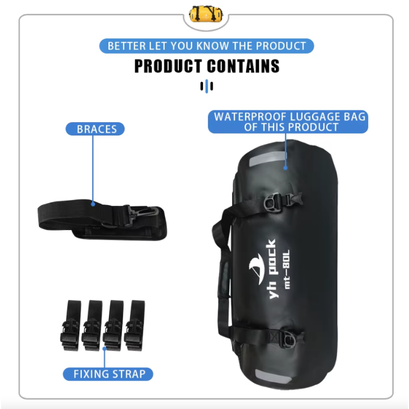 Bolsa Moto Impermeable 40/80L - Alforja Bici MTB - Portaequipajes Trasero - Accesorio Ciclismo