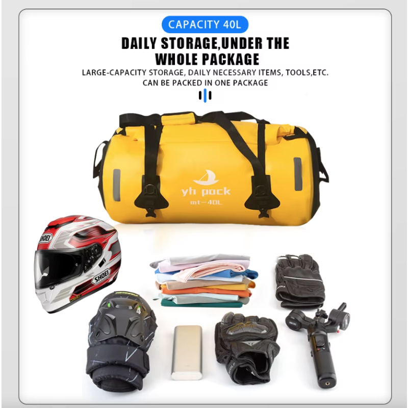 Bolsa Moto Impermeable 40/80L - Alforja Bici MTB - Portaequipajes Trasero - Accesorio Ciclismo
