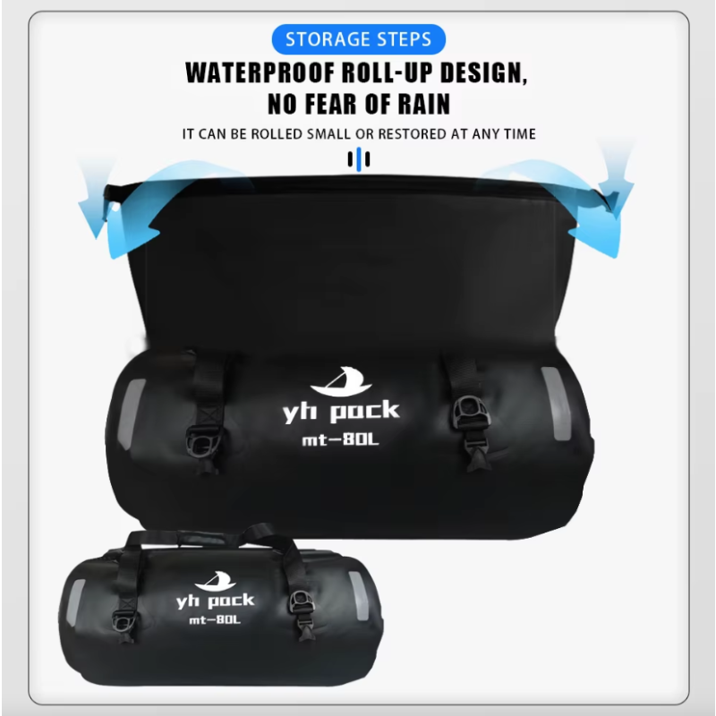 Bolsa Moto Impermeable 40/80L - Alforja Bici MTB - Portaequipajes Trasero - Accesorio Ciclismo