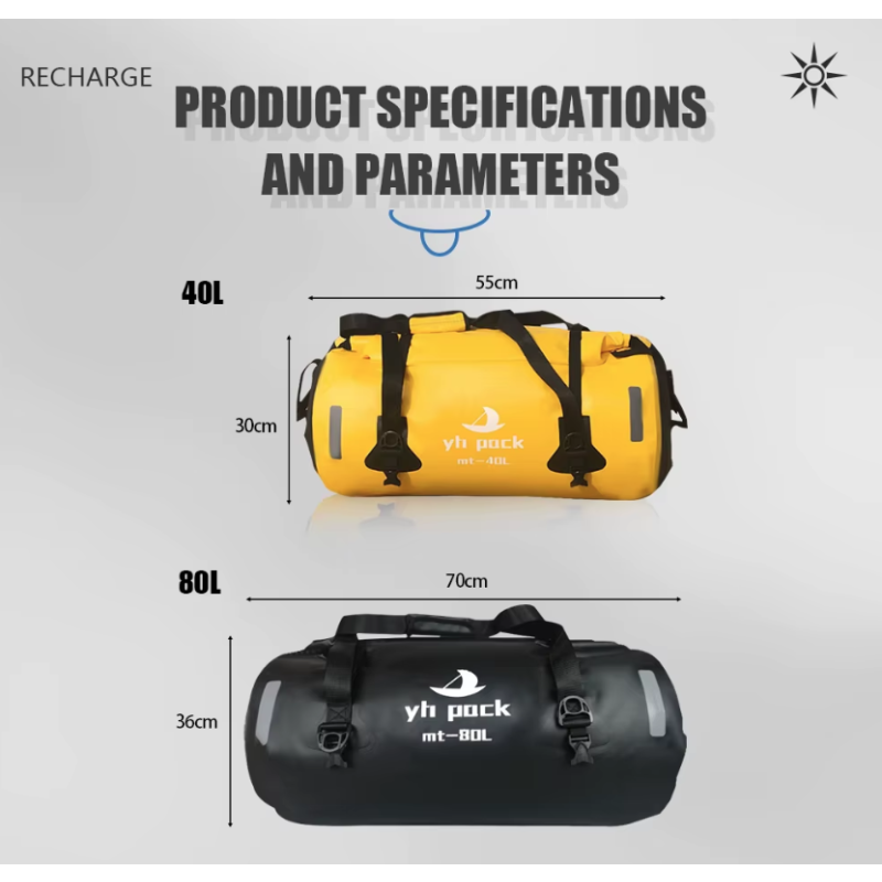 Bolsa Moto Impermeable 40/80L - Alforja Bici MTB - Portaequipajes Trasero - Accesorio Ciclismo