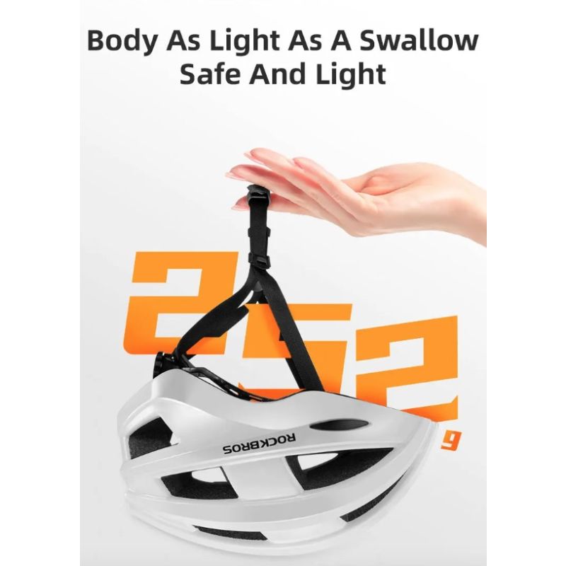 Casco de bicicleta ROCKBROS ultraligero con luz trasera LED recargable ideal para ciclismo urbano y MTB