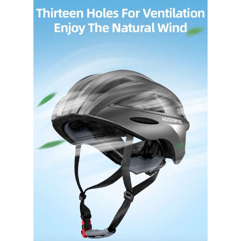 Casco de bicicleta ROCKBROS ultraligero con luz trasera LED recargable ideal para ciclismo urbano y MTB
