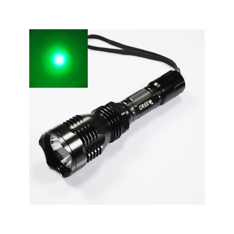 Linterna LED Largo Alcance UniqueFire Luz Verde Resistente Agua Montañismo Aleación Aluminio 500m Visión Nocturna
