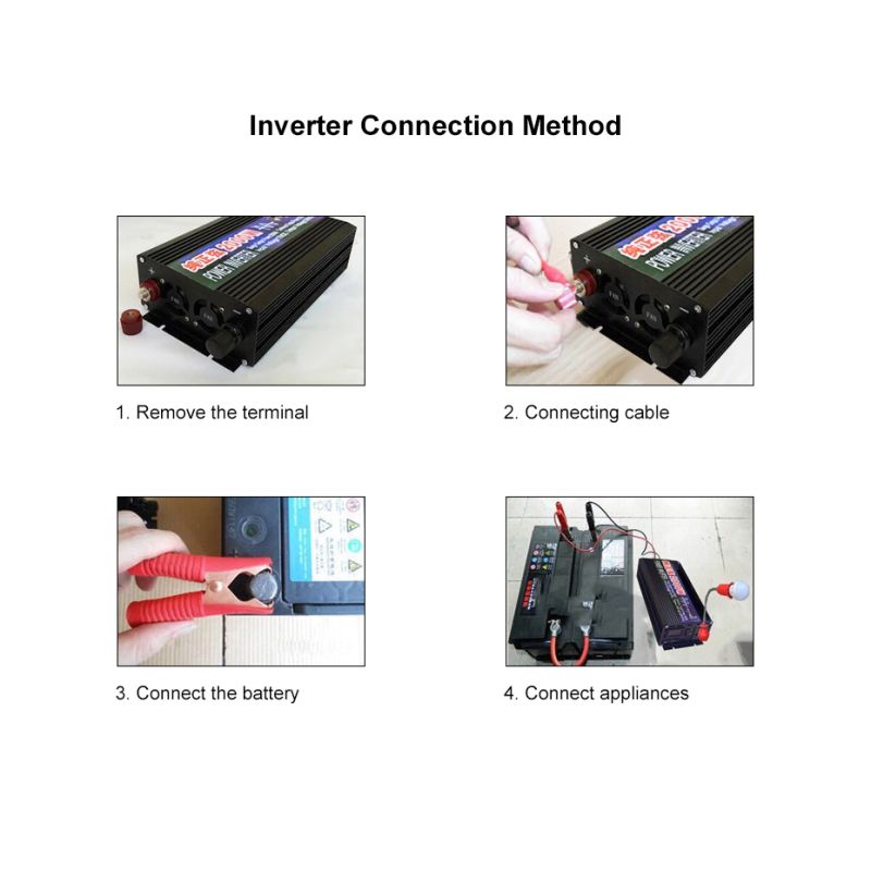 Inversor de Onda Sinusoidal Pura 2000W-4000W con Pantalla LED para Automóvil Energía Eficiente y Limpia 12V/24V