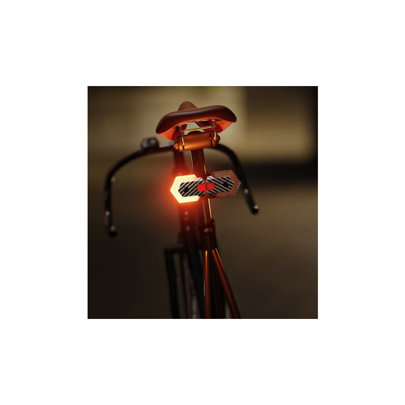 CarryBright Luces Bicicleta LED Direccionales 4 Pcs Fibra Carbono USB Control Remoto para Ebike Seguridad Ciclismo