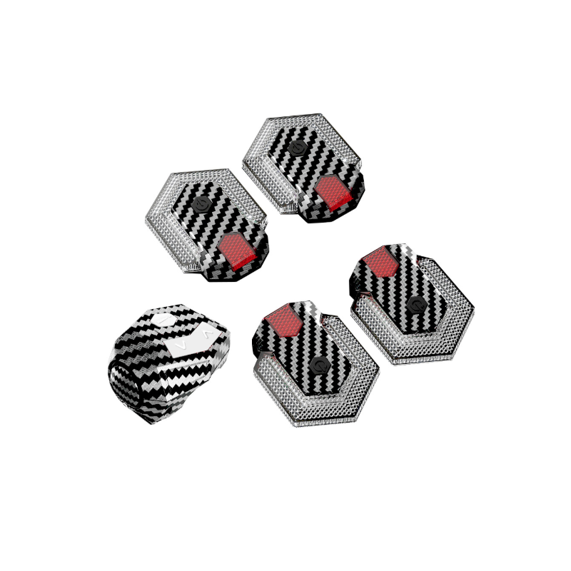 CarryBright Luces Bicicleta LED Direccionales 4 Pcs Fibra Carbono USB Control Remoto para Ebike Seguridad Ciclismo