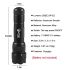 Linterna UltraFire WF-502B.2 XP-E2 LED luz roja zoomable compacta ideal para senderismo nocturno y caza impermeable
