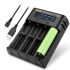 YONII D4 LCD 4 Slot 18650 Cargador de batería para 18650 21700 26650 Batería de litio AA AAA Ni-mh