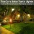 Luces solares de antorcha impermeables con efecto de llama realista para decoración de paisajes e iluminación exterior