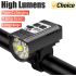 Luz Delantera Bicicleta 9 LEDs Potente Recargable Tipo-C, Impermeable para Seguridad Ciclismo