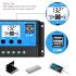 Controlador de carga solar PWM 12V 24V con pantalla LCD y USB dual para energía en cabina remota y sistema doméstico