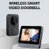 Timbre de Puerta Inalámbrico M12 Videoportero con Cámara de Mirilla IPS Seguridad Mejorada Instalación Sin WiFi