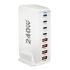 Cargador GaN de escritorio 240W USB tipo C de 8 puertos carga rápida para múltiples dispositivos y laptops