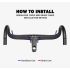 Manillar bicicleta carretera TOSEEK TR5500 vástago fibra carbono completa diseño aerodinámico negro mate
