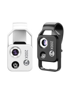 Lente de microscopio de aumento APEXEL 200X con lentes macro de microbolsillo de luz LED móvil CPL para iPhone Samsung todos los teléfonos inteligentes