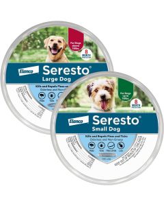 Collar de prevención y tratamiento contra pulgas y garrapatas recomendado por veterinarios para perros grandes Seresto 8 meses de protección