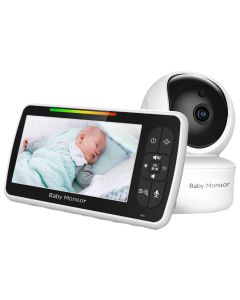 Monitor de bebé de 5 pulgadas con cámara SM650, monitor de vídeo portátil para madre e hijo