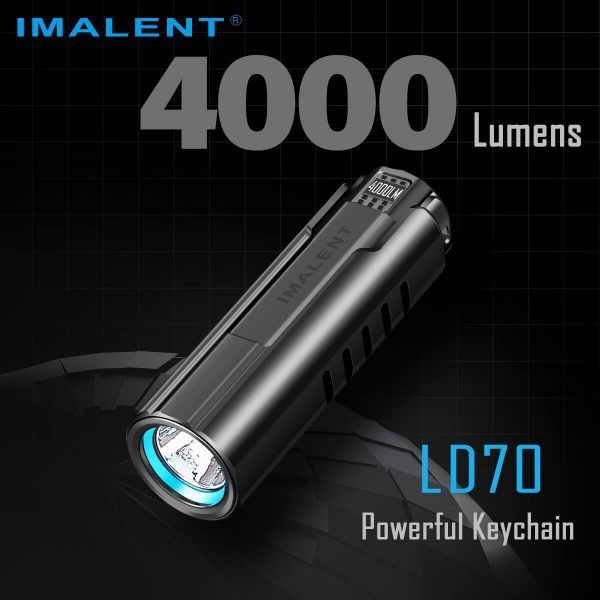 Descubre IMALENT LD70 linterna LED 4000 lúmenes para aventureros con pantalla OLED integrada y diseño compacto