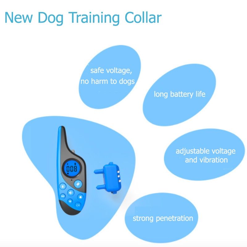 2021 Collar de entrenamiento para perros eléctrico con control remoto de 500 m, impermeable, recargable, pantalla LCD, obediencia