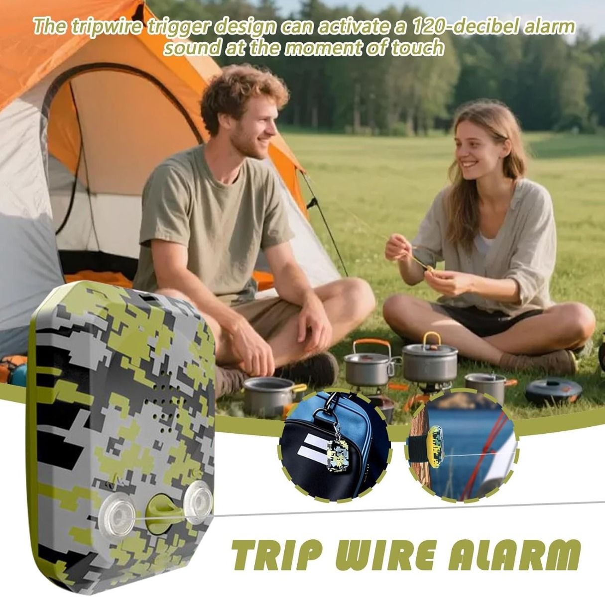 Alarma de Perímetro 120dB IP65 Impermeable: Protección Propiedad, Camping, Defensa Nocturna.