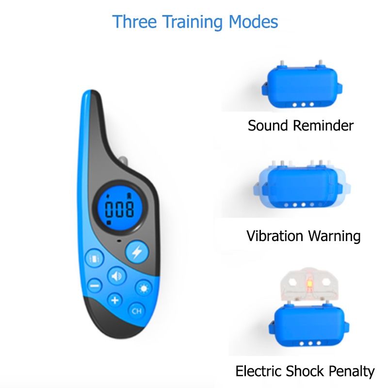 2021 Collar de entrenamiento para perros eléctrico con control remoto de 500 m, impermeable, recargable, pantalla LCD, obediencia