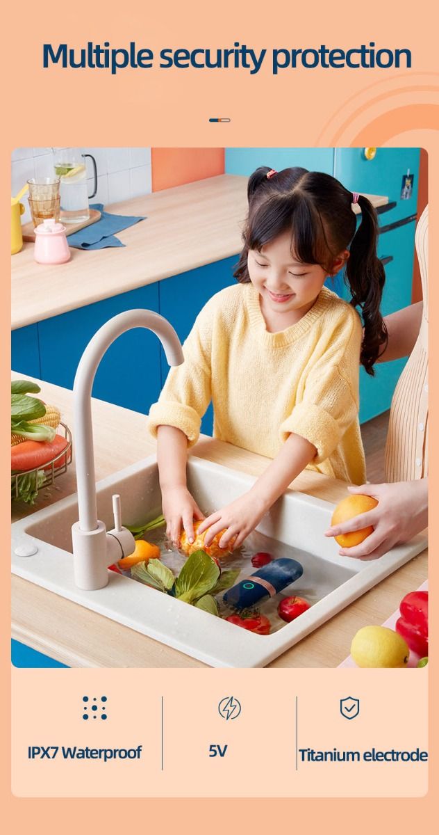 Donlim Desinfectante Verduras Máquina lavavajillas portátil para sanitizar y eliminación de pesticidas