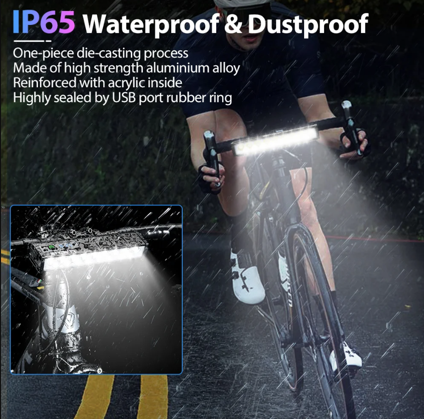 Luz delantera para bicicleta NITEBEAM 10000 lúmenes recargable 10000 mAh impermeable ideal montaña y carretera