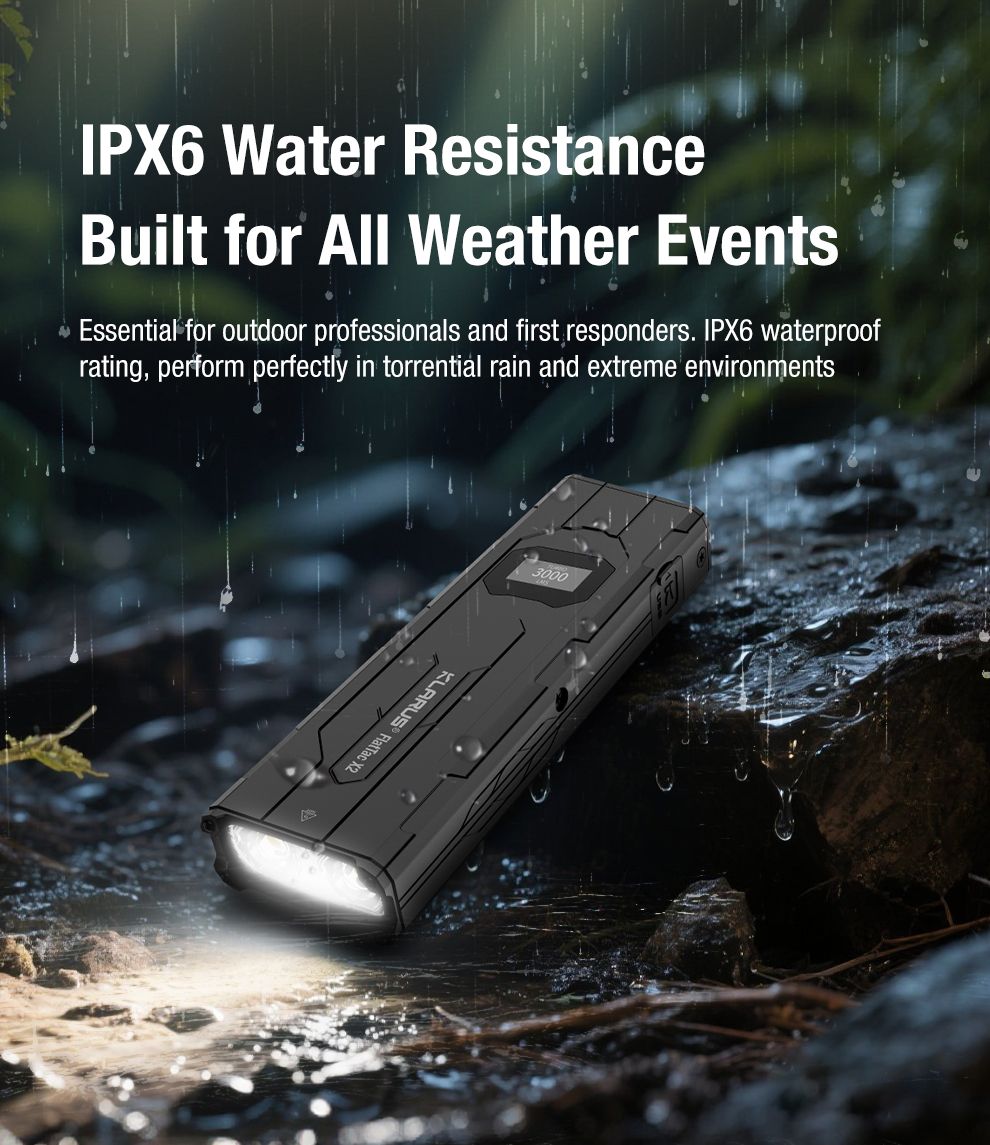 Klarus X2 Linterna Táctica EDC Ultradelgada, 3000 Lúmenes Recargable USB-C, Potente y Compacta para Bolsillo