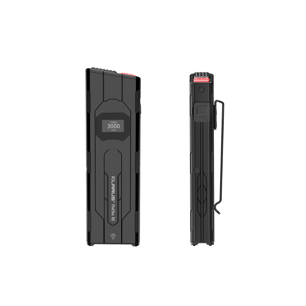 Klarus X2 Linterna Táctica EDC Ultradelgada, 3000 Lúmenes Recargable USB-C, Potente y Compacta para Bolsillo