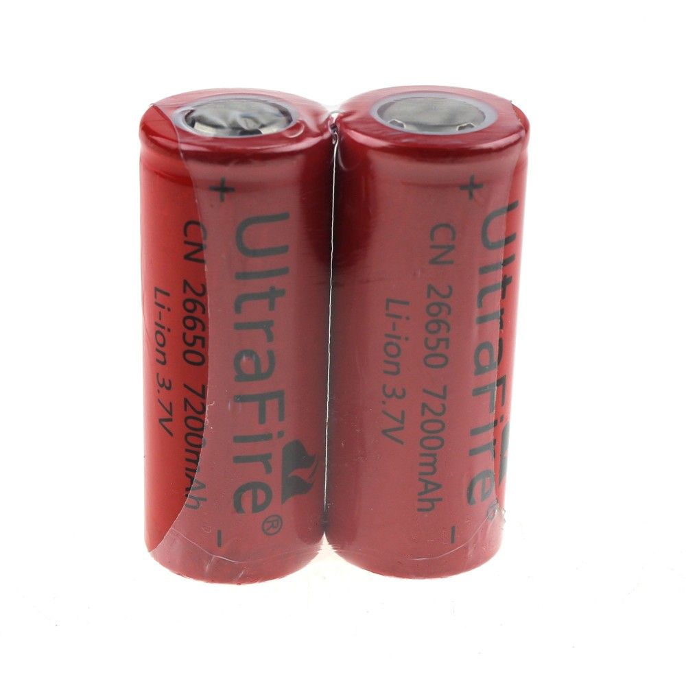 UltraFire CN 26650 3.7V 7200mAh Batería de Li-ion sin protección para linterna y vaping para entusiastas de la energía