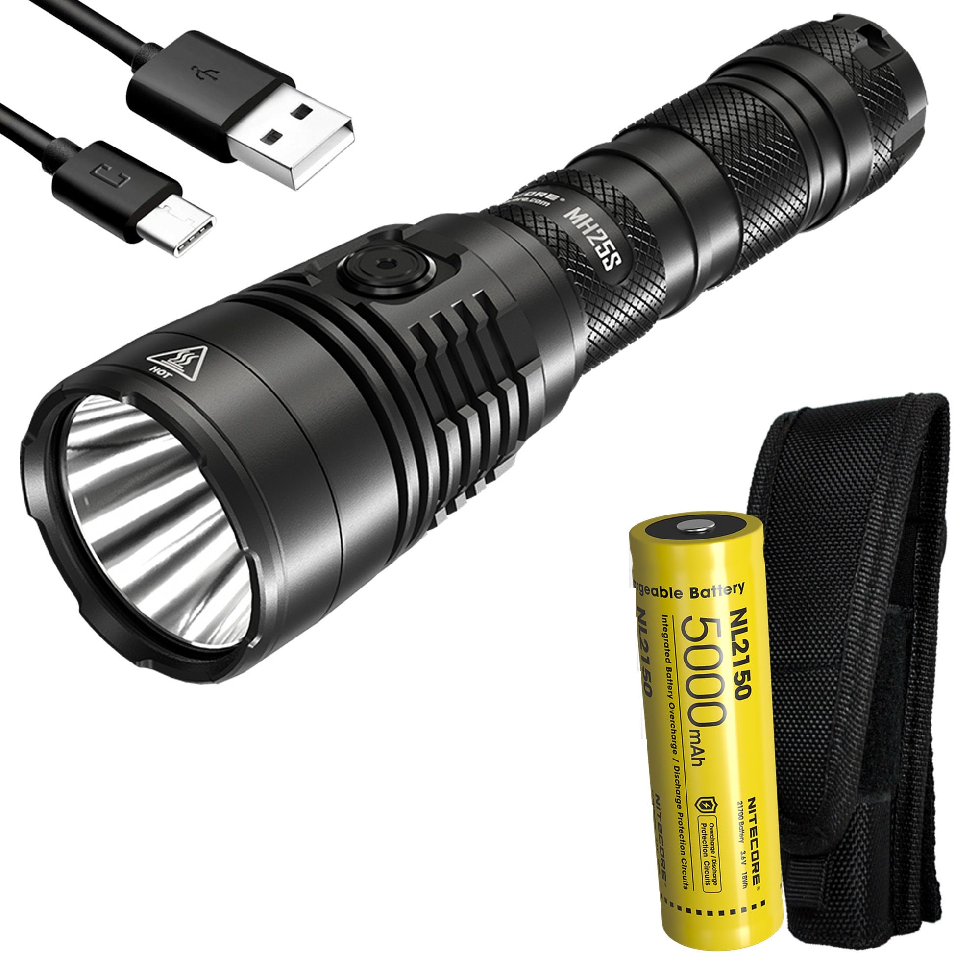 Linterna Nitecore MH25S 1800 lúmenes, recargable por USB-C, LED de alto brillo para aventuras al aire libre y reparaciones