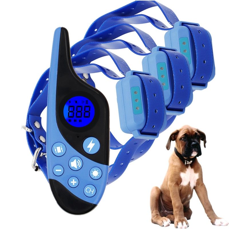 2021 Collar de entrenamiento para perros eléctrico con control remoto de 500 m, impermeable, recargable, pantalla LCD, obediencia