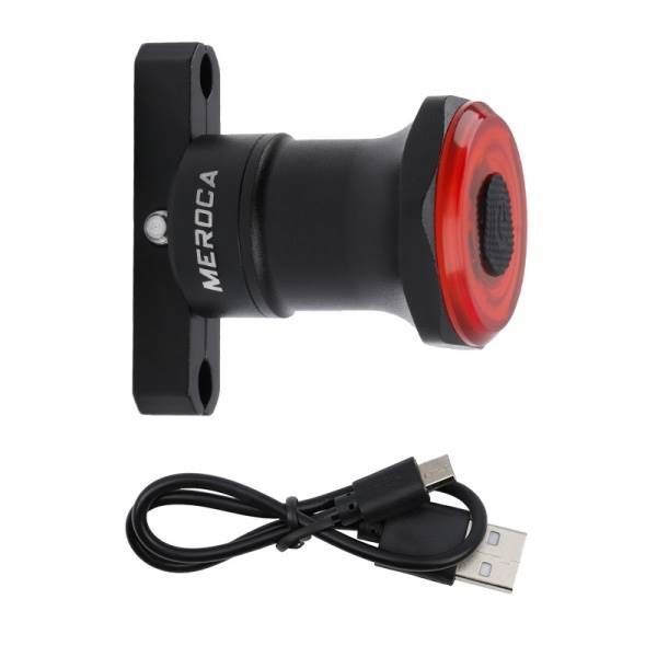 MEROCA MX2 Luz de freno trasera con sensor inteligente, carga USB, LED de alta potencia, seguridad para bicicletas de montaña y carretera