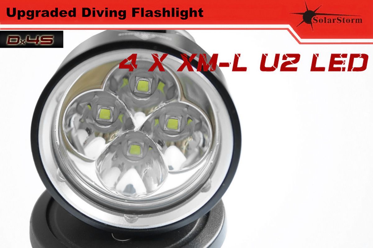 Solarstorm DX4S 4XU2 Linterna de Buceo LED 3200 lúmenes Impermeabilidad IPX8 Ideal para Aventura Submarina