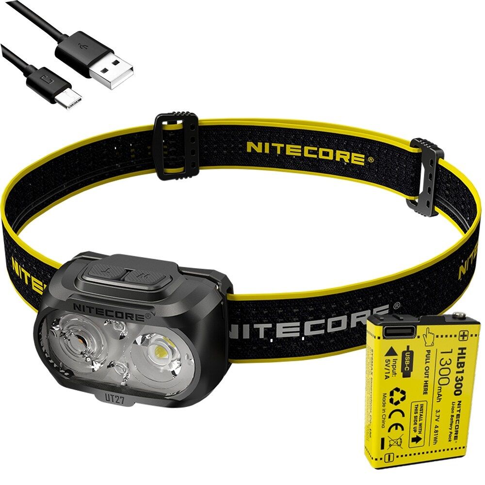 Nitecore UT27 Linterna frontal LED 520 lúmenes 2 x XP-G3 S3 Tech Diseño robusto Modos versátiles para aventuras nocturnas