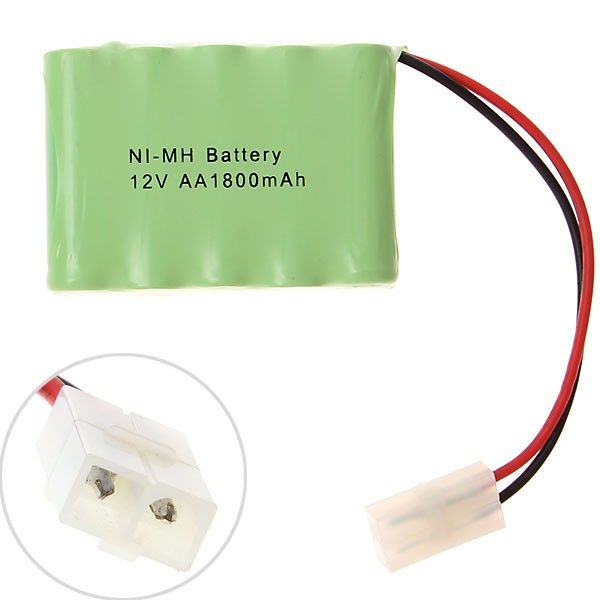 Paquete de baterías Ni-MH AA 12V 1800mAh con enchufe grande blanco